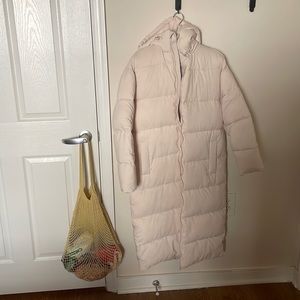 Girlfriend Collective extra long puffer, ivory, size M